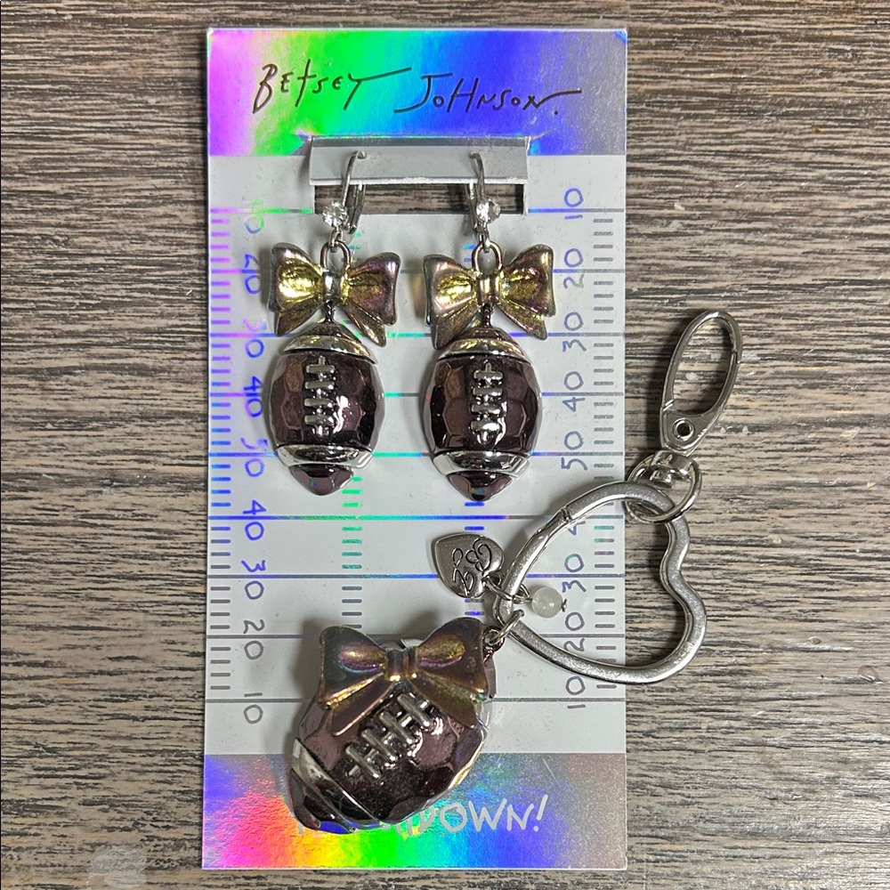 Betsey Johnson Football Jewelry Set